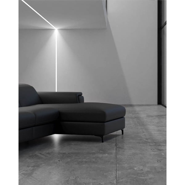 Тъмносив ъглов диван от естествена кожа (десен ъгъл) Brito - MESONICA-image-4