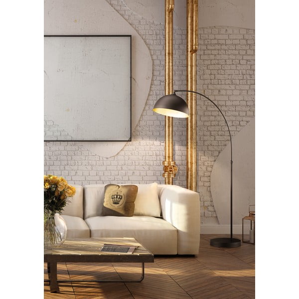 Черна подова лампа с метален абажур (височина 200 cm) Leitung – Fischer & Honsel-image-1