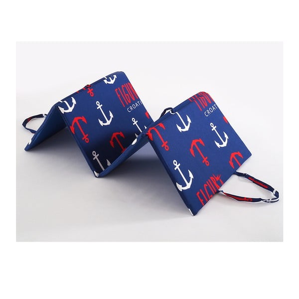 Възглавница за градински шезлонг в червен и син цвят 49x137 cm   Anchors – B.E.S.-image-1