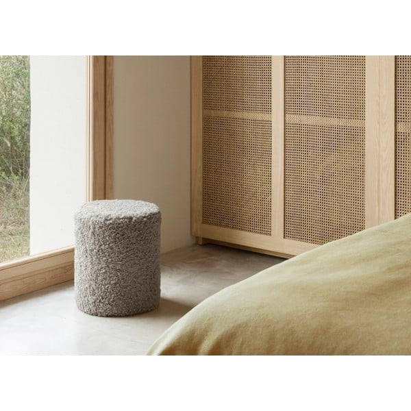 Сива табуретка от прежда с примки от букле Teddy – Blomus-image-1