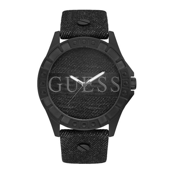 Мъжки часовник с каишка от естествена кожа в черно W1241G1 - Guess