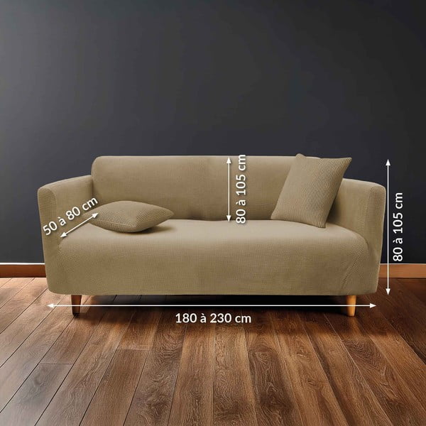 Кафяво триместно ластично покривало за диван Sacha – douceur d'intérieur-image-2