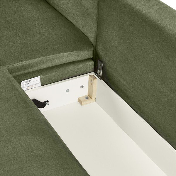 Зелен разтегателен диван кадифе ъглов диван , ляв ъгъл Fira - Bonami Selection-image-1