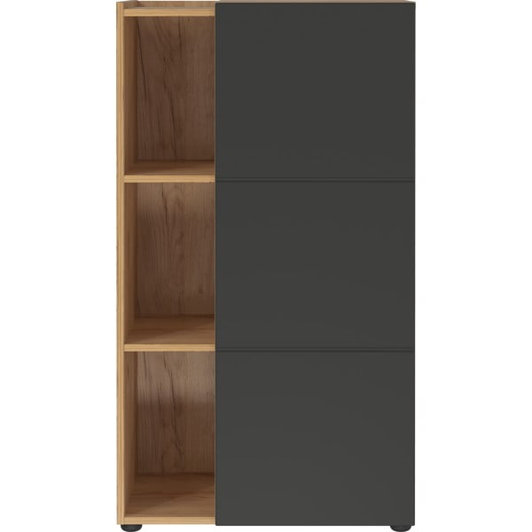 Тъмно сив шкаф за книги в дъб 62x112 cm Olvera - Germania
