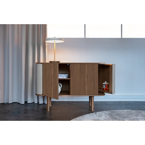 Нисък скрин в сиво-кафяво от дъб 109x75 cm Treasures - UMAGE-image-1