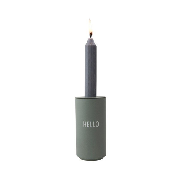 Зелена порцеланова ваза Hello, височина 11 cm Favourite - Design Letters-image-1