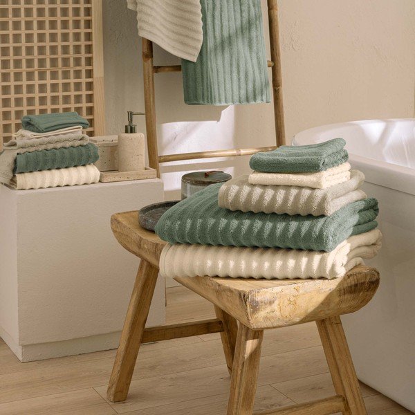 Кремава памучна кърпа от тери 50x90 cm Maya – douceur d'intérieur-image-1