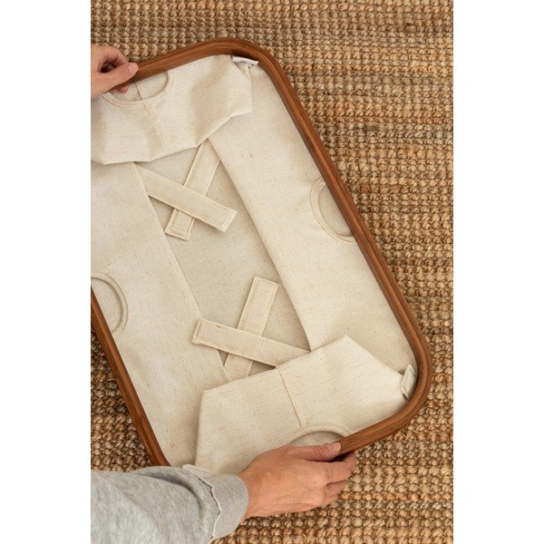 Кремав текстилен сгъваем кош за пране Bamboo/Linen – Bigso-image-3