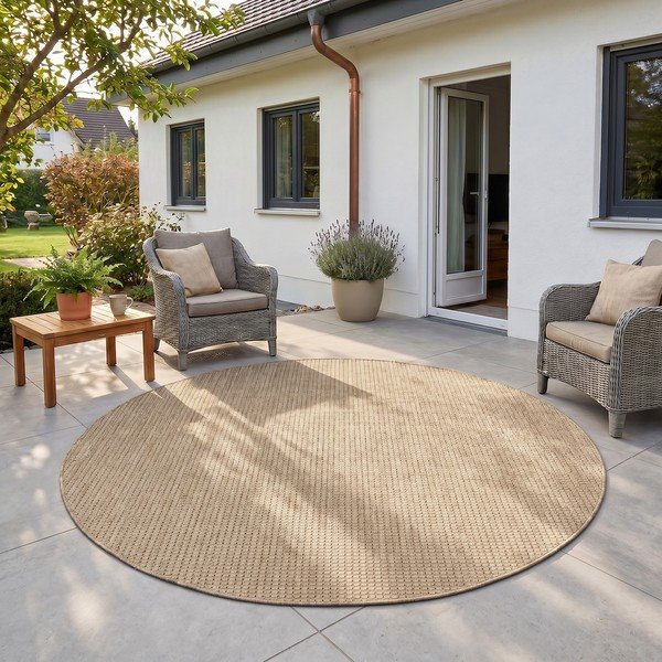 Бежов кръгъл килим за открито и закрито ø 160 cm Mira 1450 – Ayyildiz Carpets-image-1