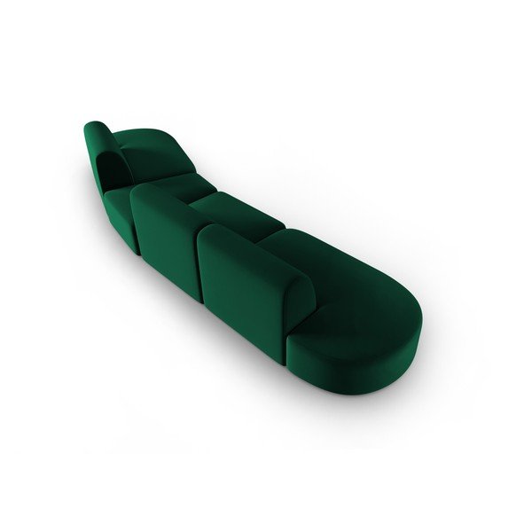 Зелен кадифен диван с десен ъгъл 428 cm Paolo – Milo Casa-image-3
