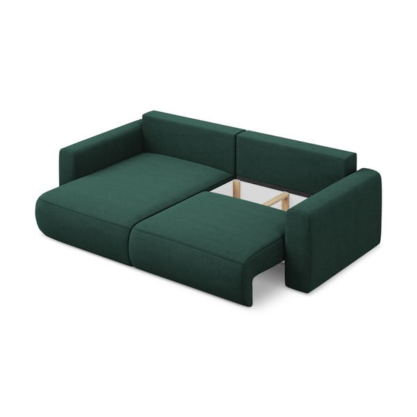 Зелен разтегателен ъглов диван с място за съхранение (ляв ъгъл) Kapua – Makamii-image-3