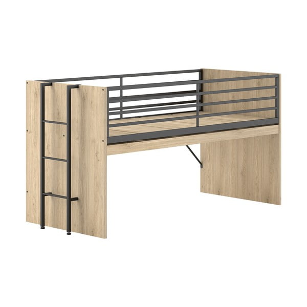 Повдигнато детско легло с включена подматрачна рамка в естествен цвят 90x200 cm Sam – Vipack-image-2