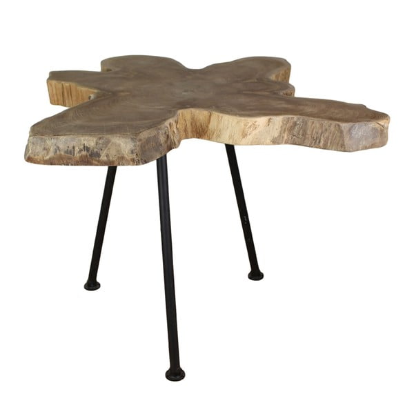 Odkládací stolek z teakového dřeva HSM Collection Tribe Star, ⌀ 40 cm