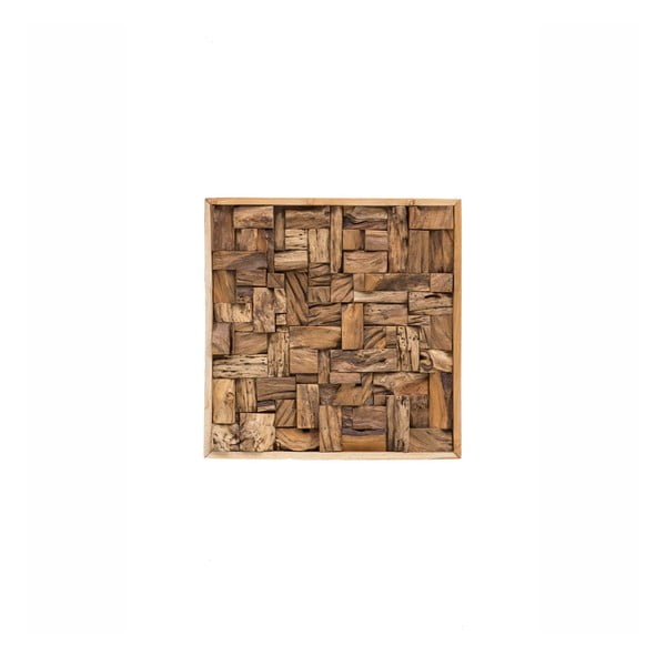 Декорация за стена от рециклирано тиково дърво City, 70 x 70 cm Teak - WOOX LIVING
