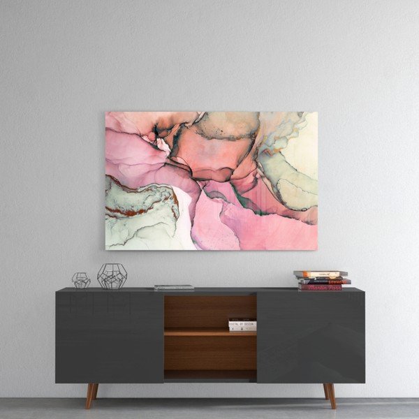 Картина от стъкло Rose Marble Pattern, 110 x 70 cm Pink Marble - Insigne-image-1