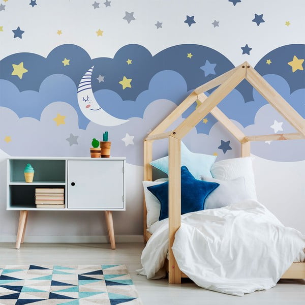 Стенни стикери скандинавски облаци със звезди и луна - Ambiance