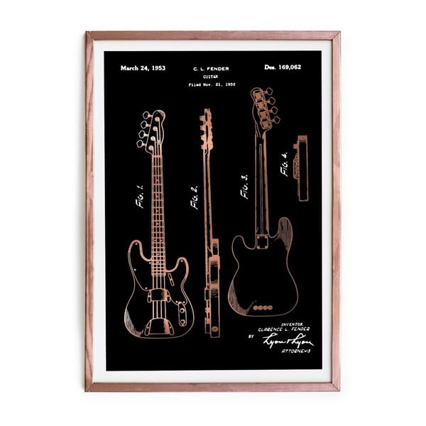 Постер в рамка Fender Guitar, 65 x 45 cm Clarence Fender Guitar 1953 - Really Nice Things
