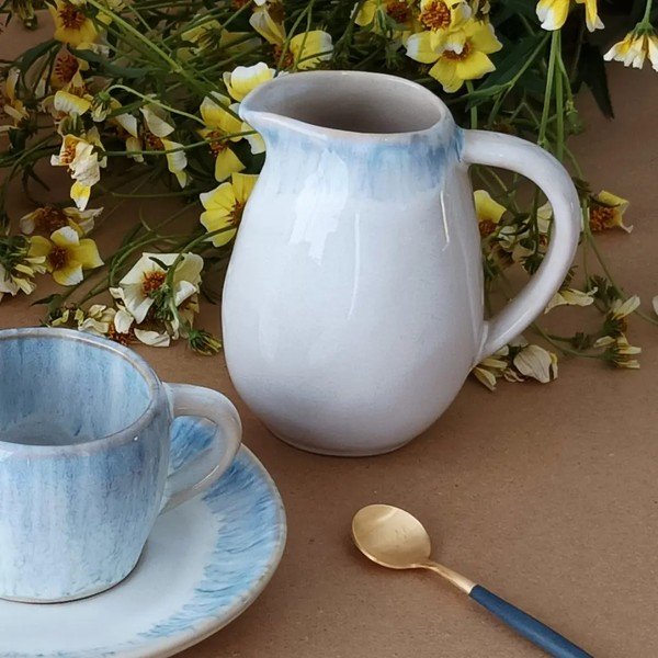 Бяла глинена кана за мляко 200 ml Brisa – Costa Nova-image-2