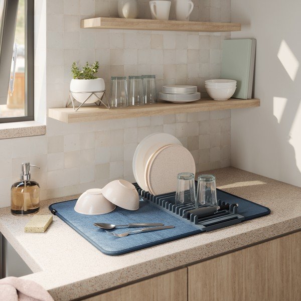 Синя текстилна тавичка за оттичане за съдове 61x46 cm Udry – Umbra-image-1