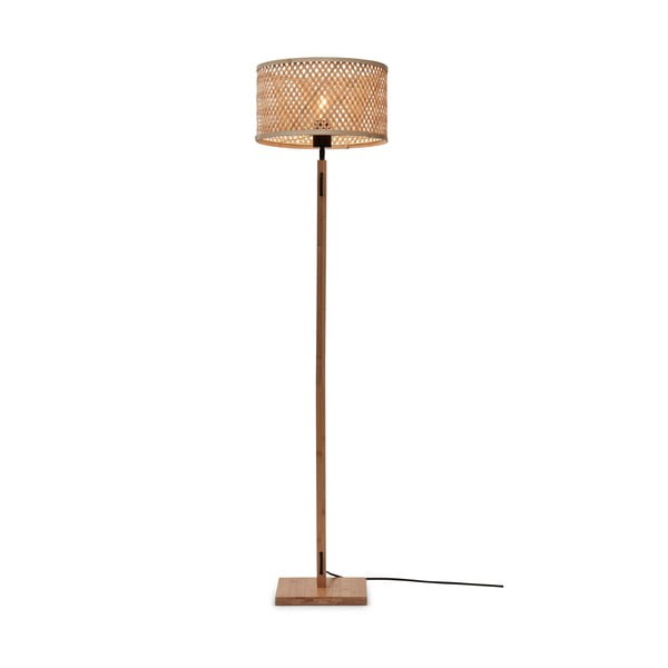 Подова лампа с бамбуков абажур в естествен цвят (височина 128 cm) Java - Good&Mojo