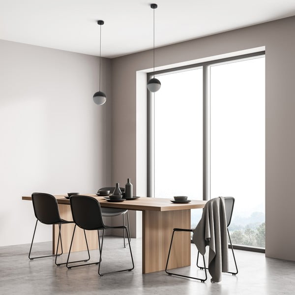 Черно висящо осветително тяло, височина 150 cm Eclipse - SULION-image-1