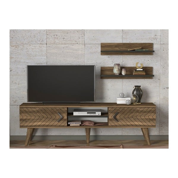 Комплект от скрин за телевизор и 2 рафта Legato - Tera Home-image-1