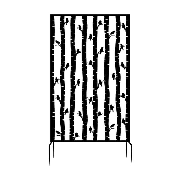 Черен метален балконски параван 100x186 cm Birds – Esschert Design
