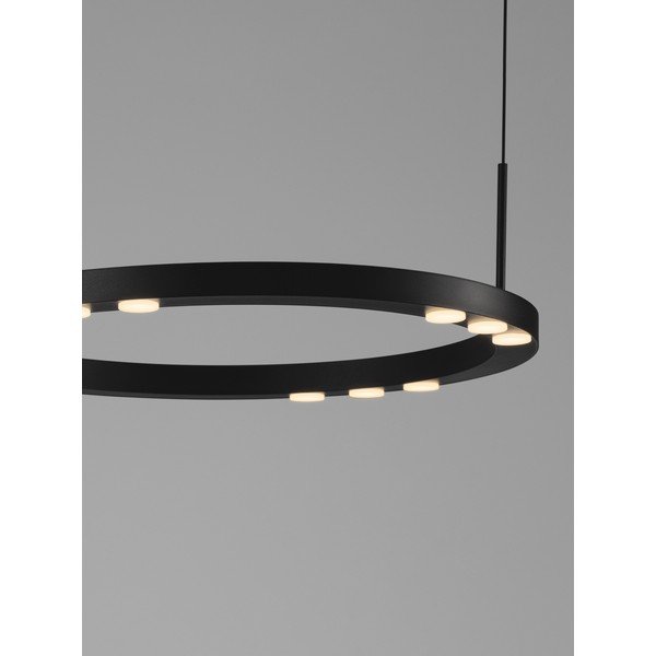 Матово черно алуминиево LED затъмняващо се висящо осветително тяло ø 40 cm Lunette – Nova Luce-image-2