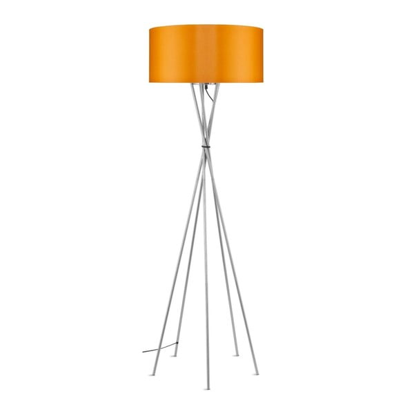 Сива свободностояща лампа с оранжев абажур Lima - Citylights