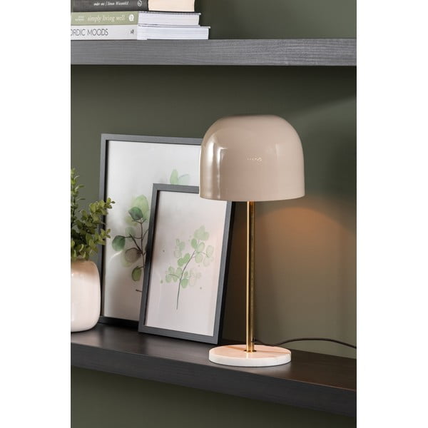 Кремава настолна лампа с метален абажур (височина 50 cm) Manta – Leitmotiv-image-1