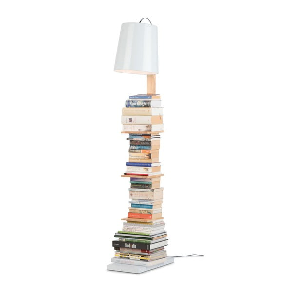 Свободностояща лампа с бял абажур и рафтове, височина 168 cm Cambridge - it's about RoMi