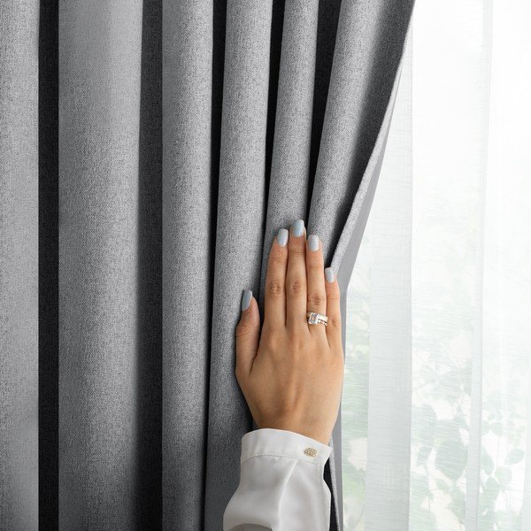 Сиво затъмняващо перде 140x250 cm Corita – Restilo-image-2
