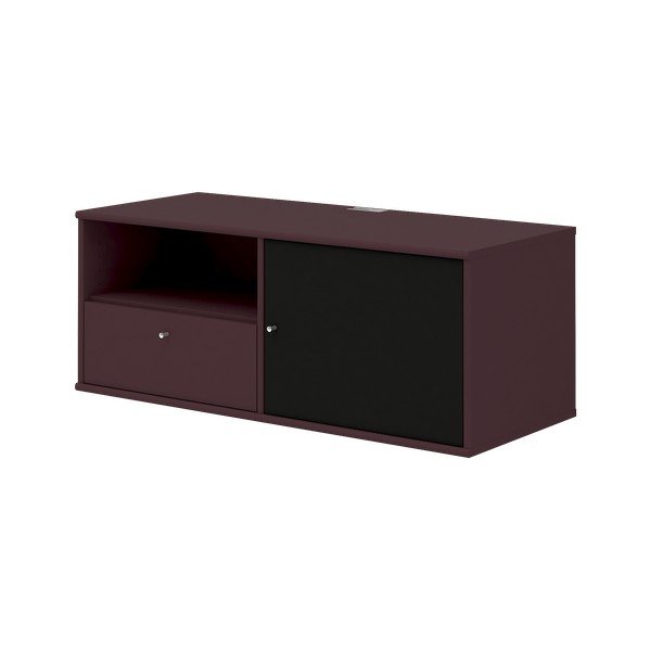Виненочервен телевизионен скрин с чекмеджета Mistral 222 - Hammel Furniture-image-3