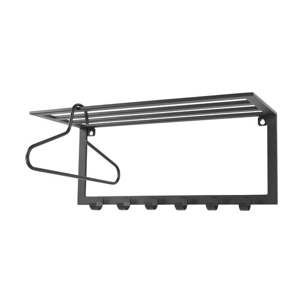 Черна метална стенна закачалка с рафт Ivar - Spinder Design