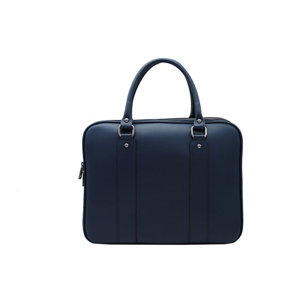Тъмно синя чанта от естествена кожа / дамска чанта Santo Melo - Andrea Cardone