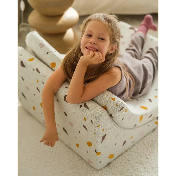 Бял детски стол от букле и шенил Terrazzo Moon – Wigiwama-image-3