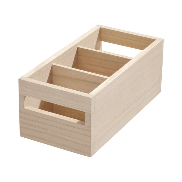 Кутия за съхранение с дръжки от дърво от пауловния, 12,7 x 25,4 cm Eco - iDesign