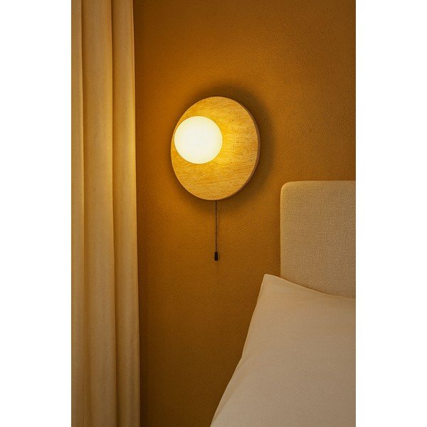 Бежова каменна стенна лампа ø 12 cm Hilde – Opviq lights-image-2