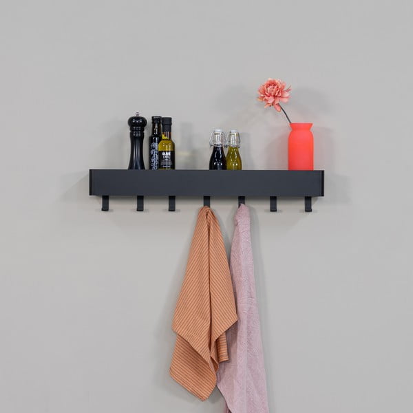 Черен стенен стоманен рафт за баня Multi – Spinder Design-image-4