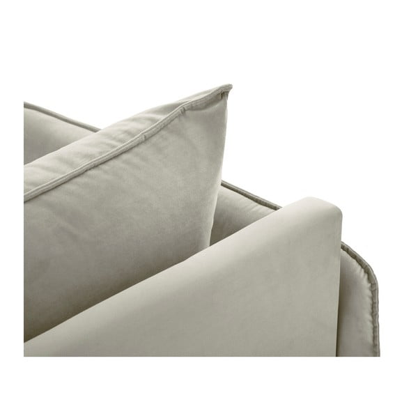 Бежово кадифено кресло за отдих, десен ъгъл Vienna - Cosmopolitan Design-image-4