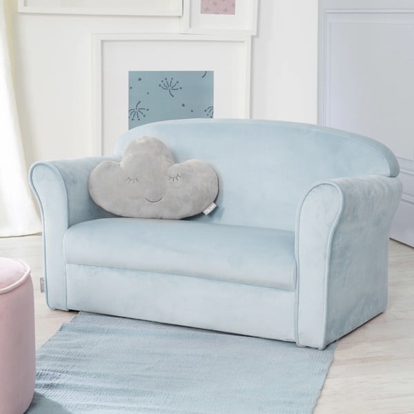 Светлосиньо кадифе, детски диван 78 cm Lil Sofa - Roba-image-1