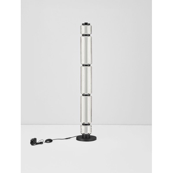 Матово черно стъклена LED подова лампа (височина 123 cm) Liesa – Nova Luce-image-4