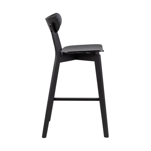 Черни дървени бар столове от каучук в комплект от 2 броя 105 см Roxby - Actona-image-4