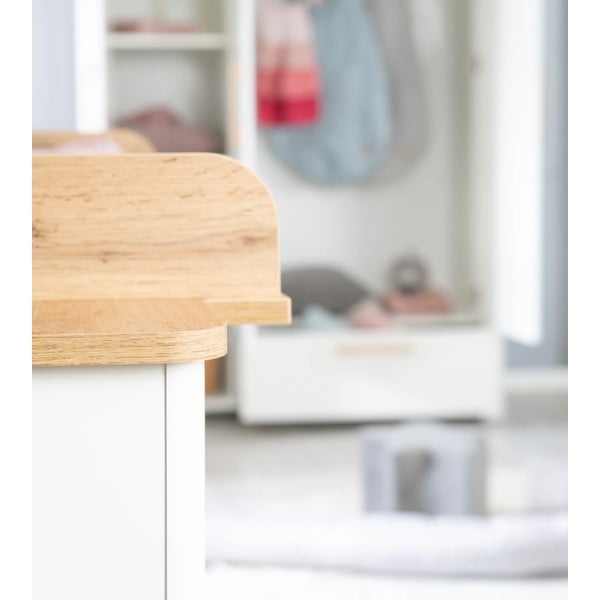 Бял нисък скрин от дъб с маса за преповиване 119x100 cm Ava - Roba-image-4