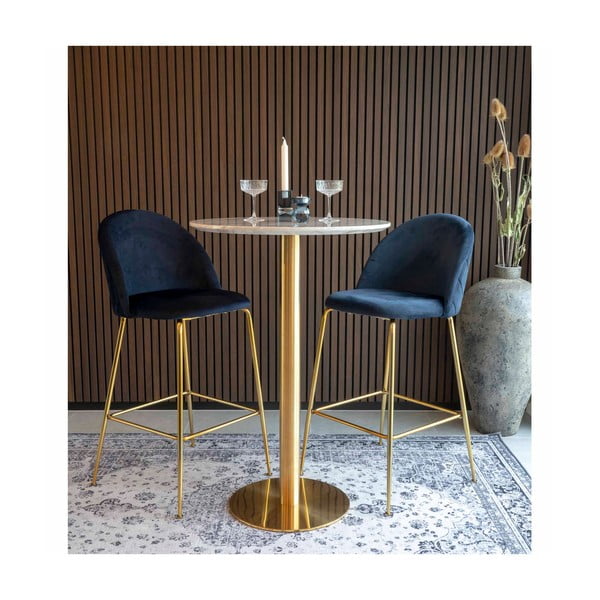 Кръгла бар маса с мраморен плот ø 70 cm Bolzano - House Nordic-image-4