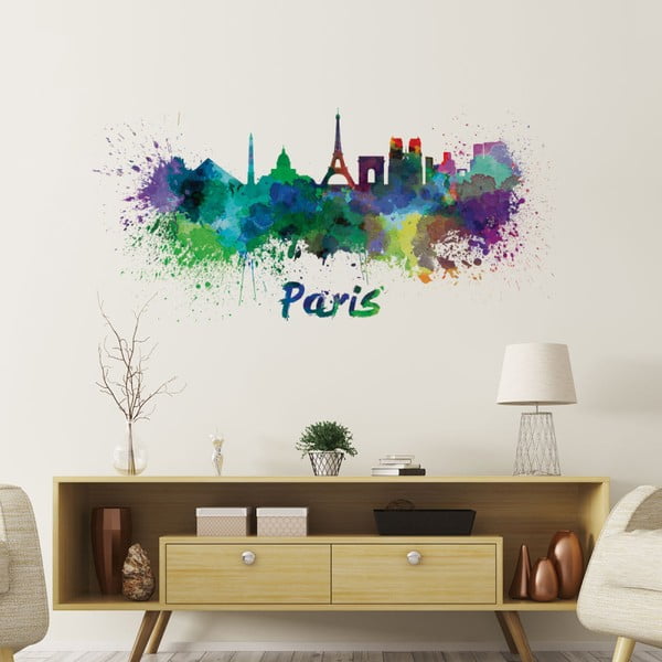 Стикери за стена Стикери за стена Paris Design Watercolor, 60 x 125 cm - Ambiance
