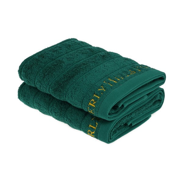 Комплект от 2 тъмнозелени кърпи за ръце, 90 x 50 cm - Unknown