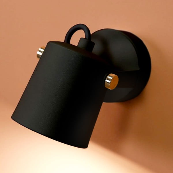 Черна стенна лампа, височина 11 cm Ibai - SULION-image-1