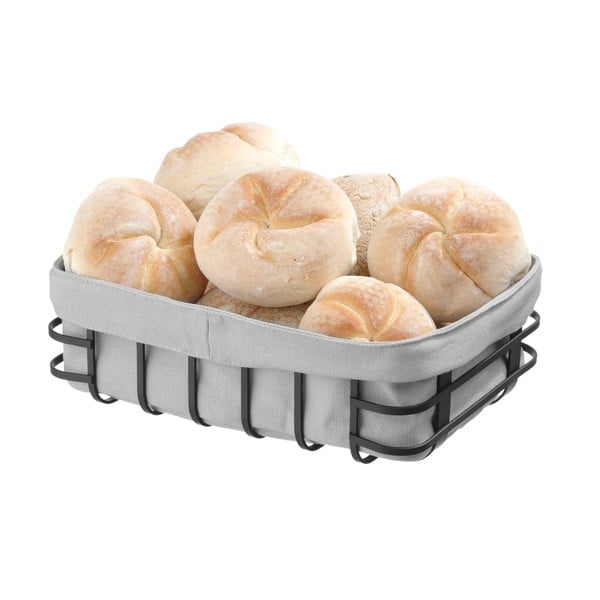 Черно-сива кошница за хляб с текстилна подплата , 18 x 25 cm - Hendi