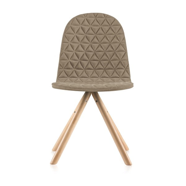 Béžová židle s přírodními nohami Iker Mannequin Triangle
